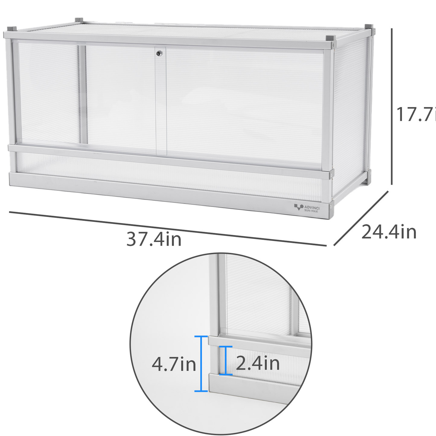 ADVINCI Climbing Tank Sun Max Aluminum Climbing Enclosure for Reptile Habitat and Landscape, Suitable for Tortoises, Bearded Dragons, and Blue-Tongued Skinks.