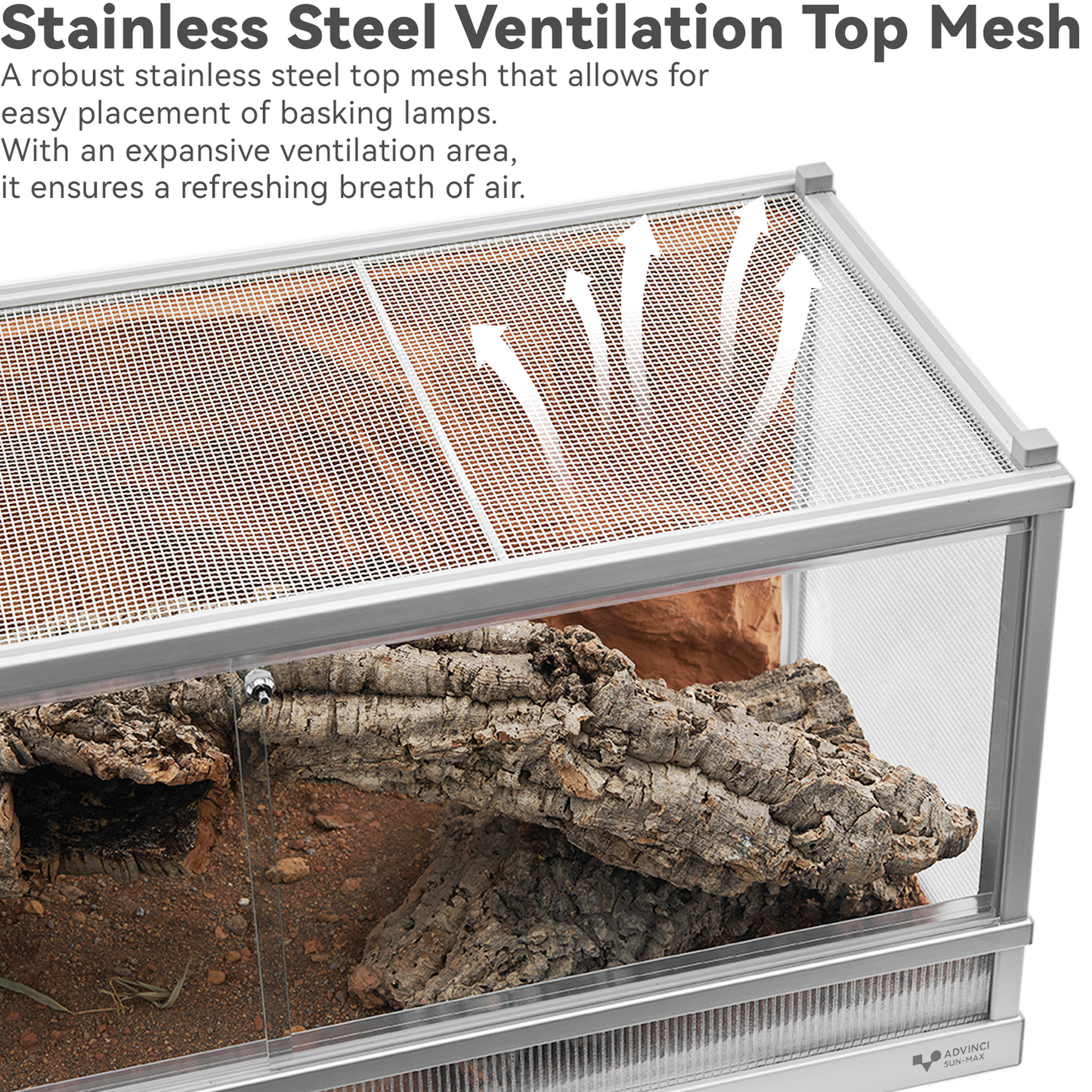ADVINCI Climbing Tank Sun Max Aluminum Climbing Enclosure for Reptile Habitat and Landscape, Suitable for Tortoises, Bearded Dragons, and Blue-Tongued Skinks.